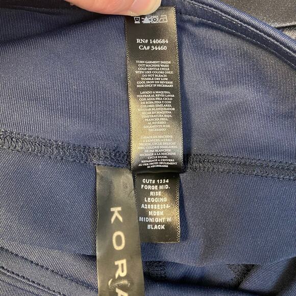 KORAL Activewear Leggings NWT H2O Luxury Compression Workout Pants Blue‎ Black S - Picture 11 of 12